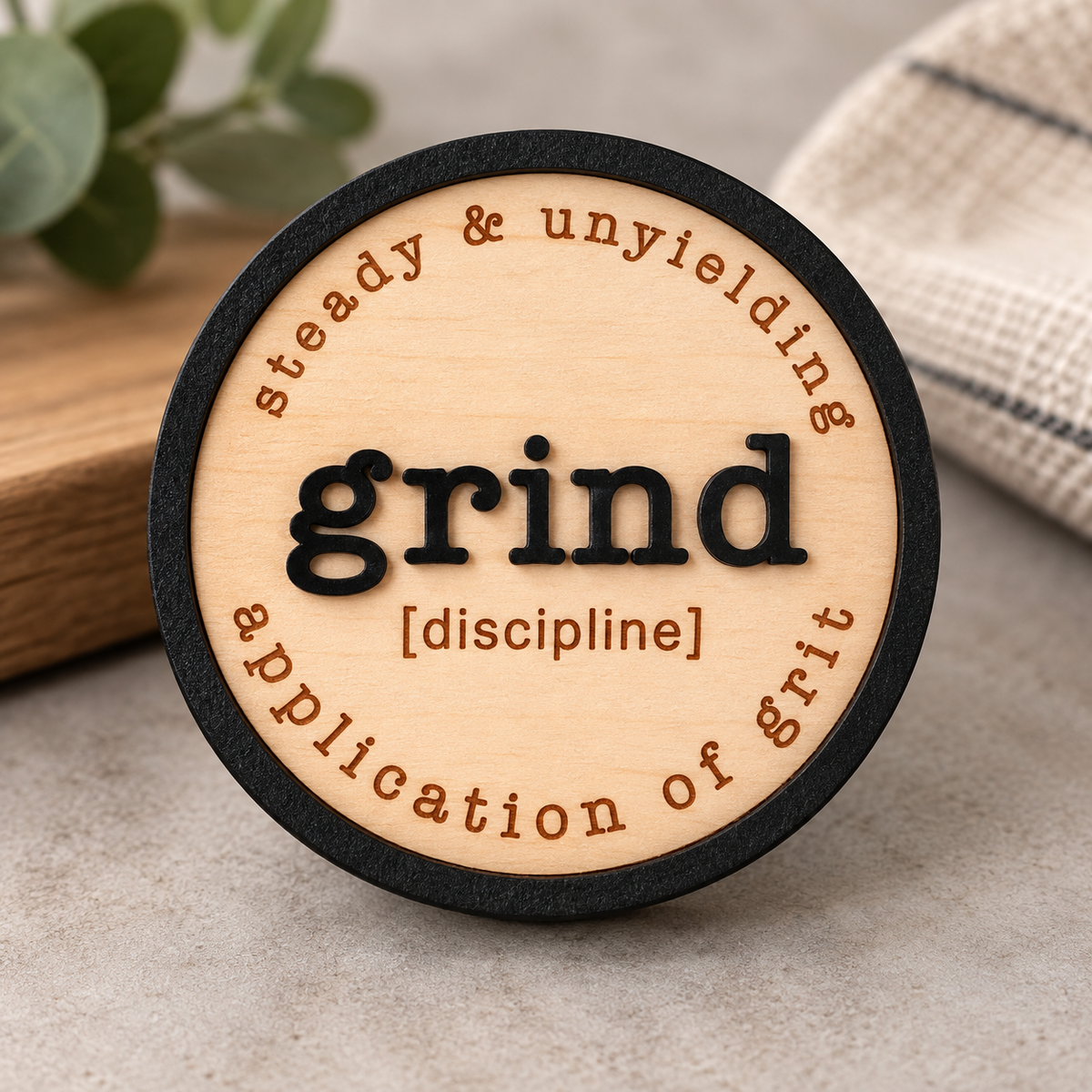 Grind – Handcrafted Wooden Magnet