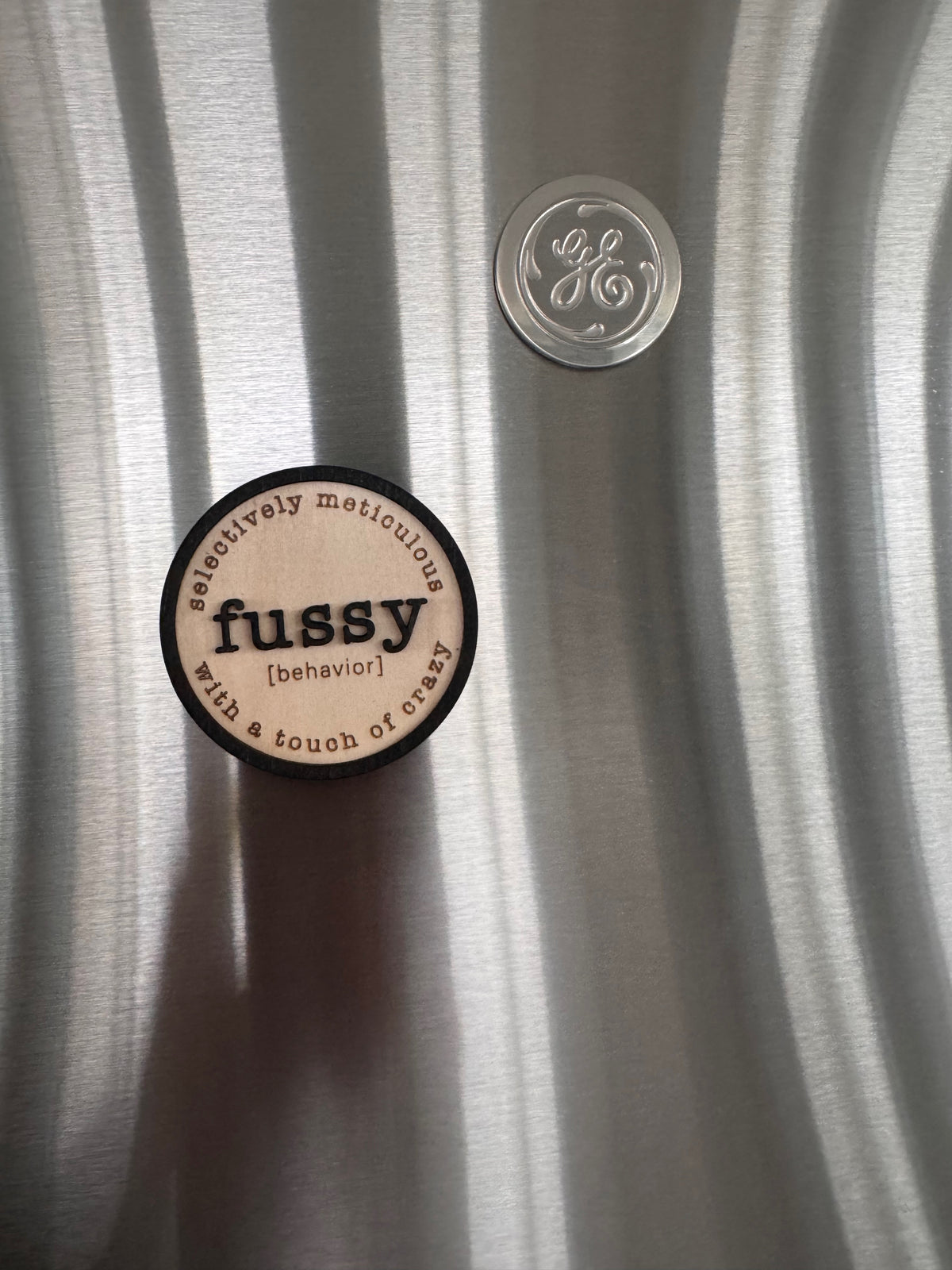 Fussy – Funny Handcrafted Wooden Magnet