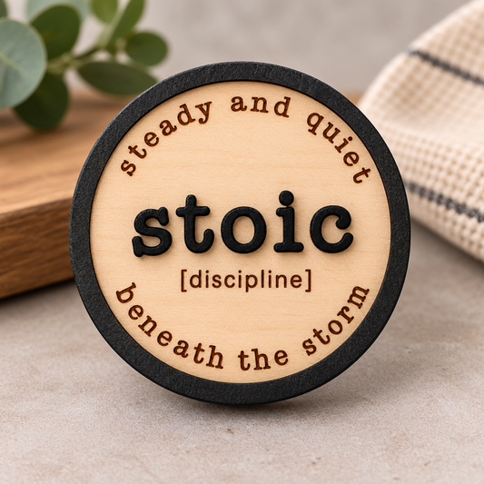 Stoic – Inspirational Handcrafted Wooden Magnet