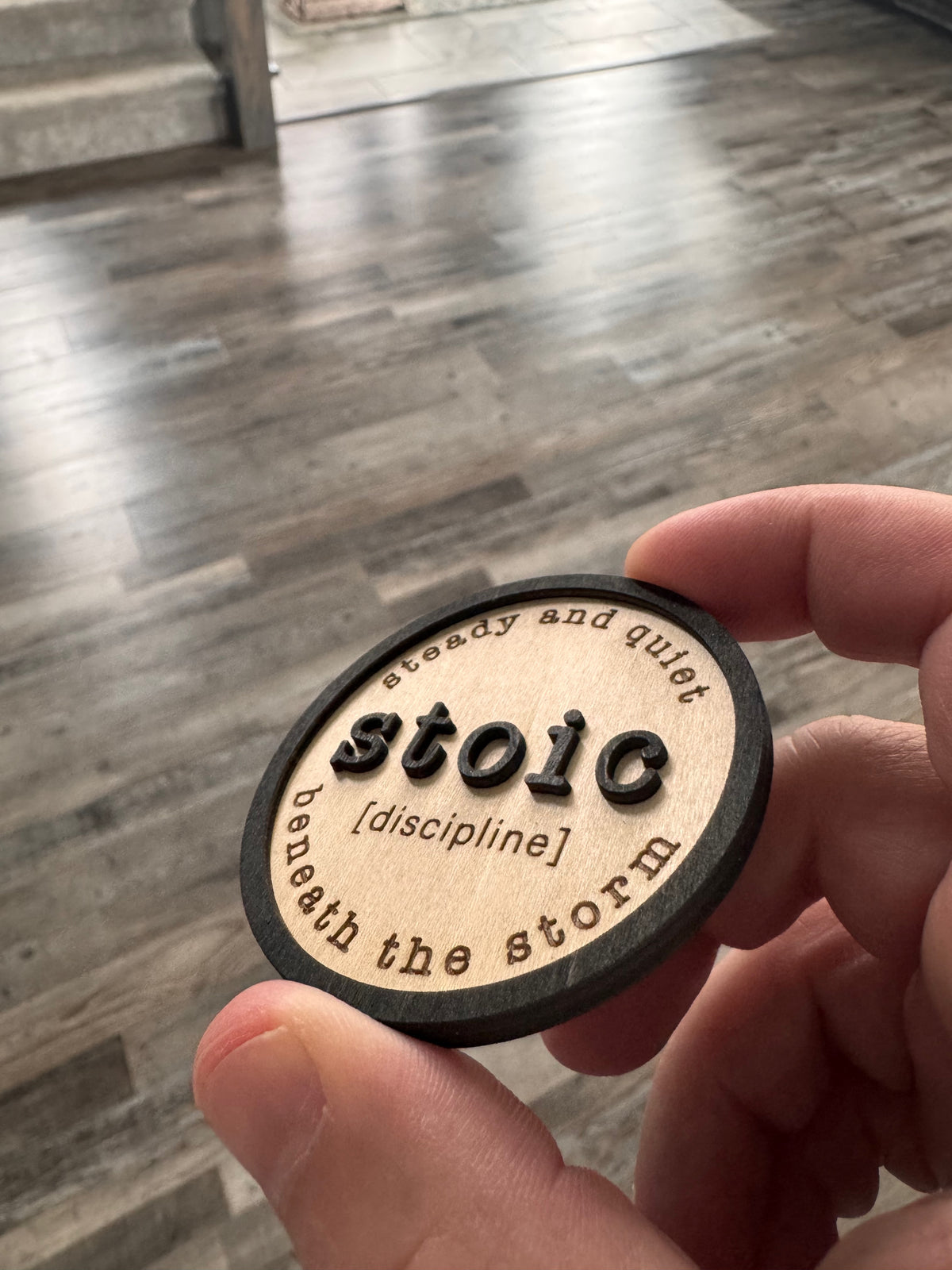 Stoic – Inspirational Handcrafted Wooden Magnet