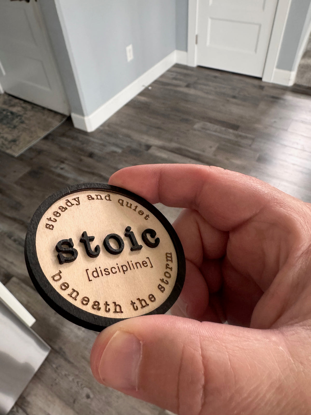 Stoic – Inspirational Handcrafted Wooden Magnet