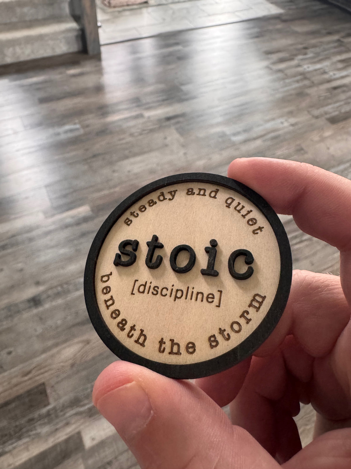 Stoic – Inspirational Handcrafted Wooden Magnet